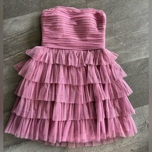 B. Darlin Pink Glitter Ruffle Dress